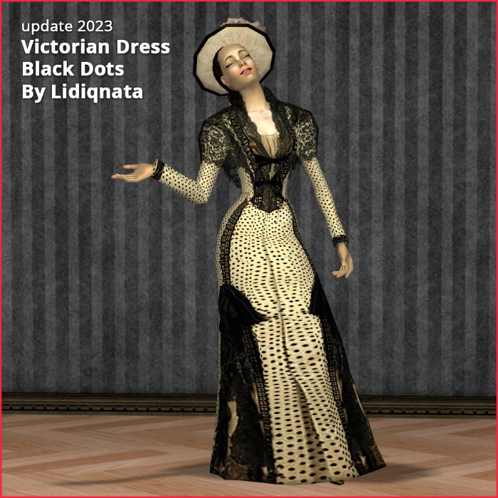 victorian shawl black dots by lidiqnata for sims 2