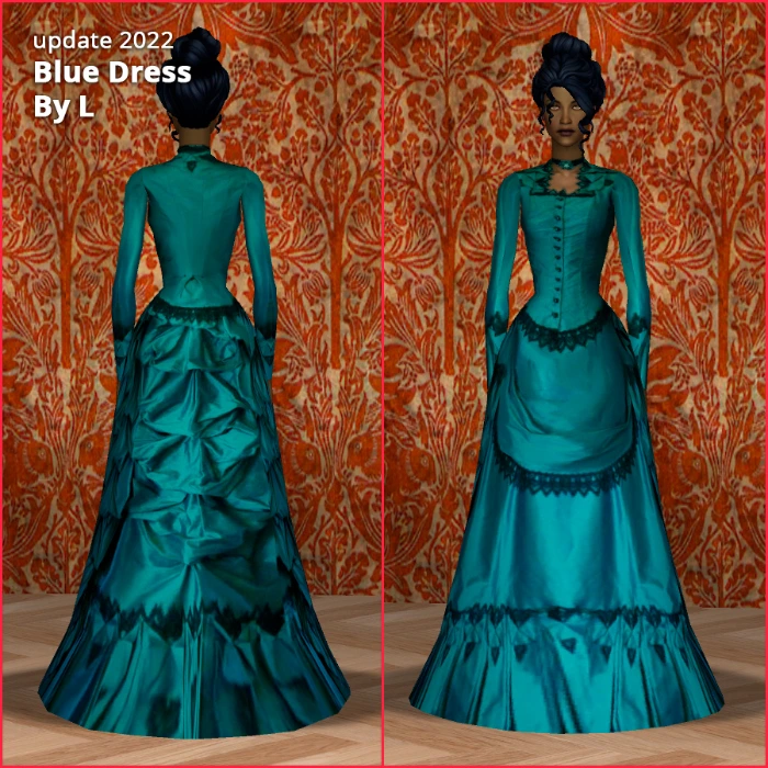 blue victorian 1900s dress af by lidiqnata sims 2