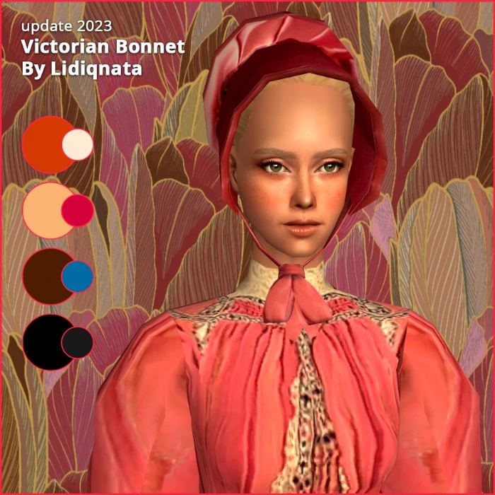 victorian bonnet hat by lidiqnata for sims 2