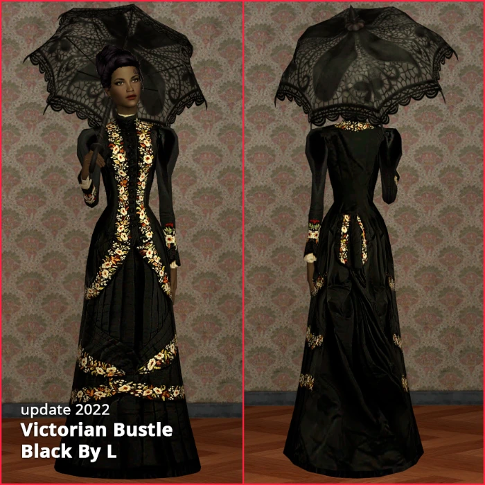 black bustle af dress by lidiqnata sims 2