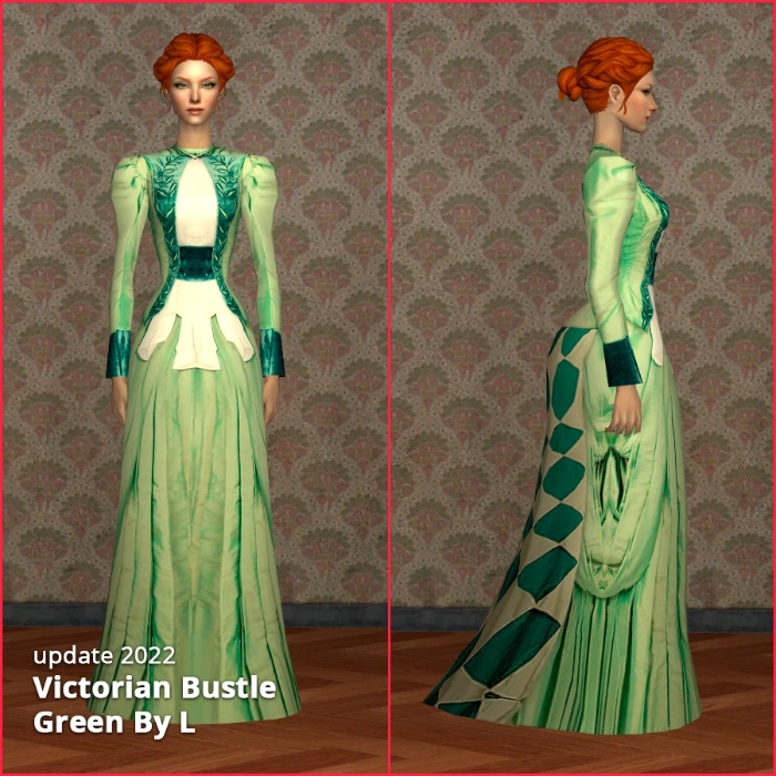 green bustle af dress by lidiqnata sims 2