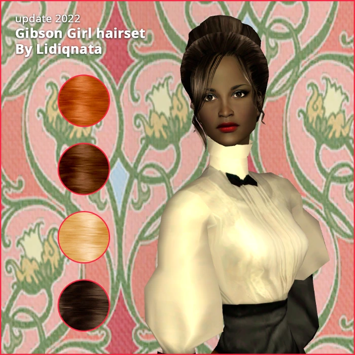 victorian gibson girl hairstyle set by lidiqnata for sims 2