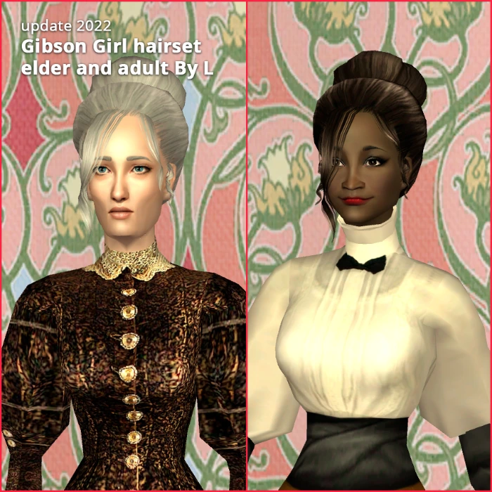 victorian gibson girl hairstyle set adult young adult elder by lidiqnata for sims 2