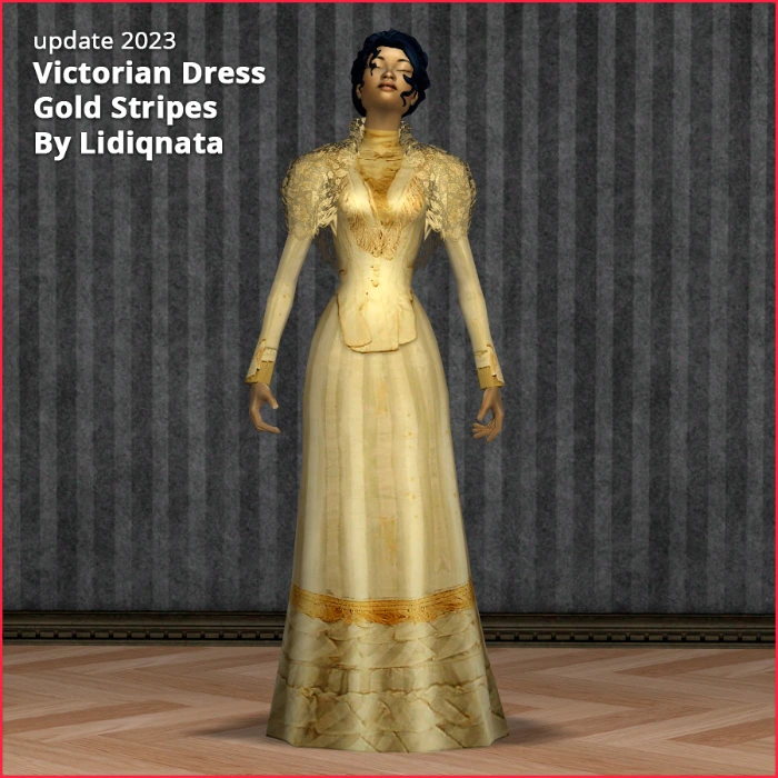 victorian shawl gold stripes by lidiqnata for sims 2