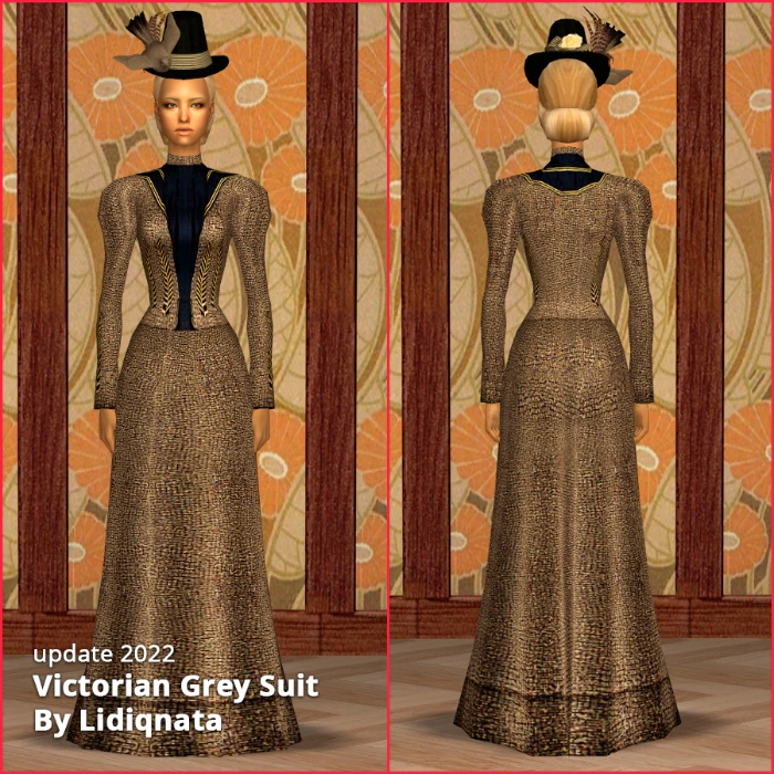victorian grey suit by lidiqnata for sims 2
