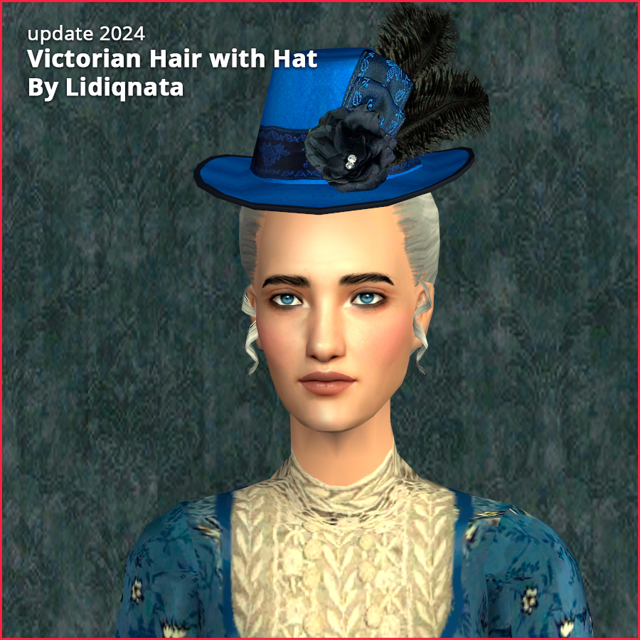 victorian hat with feather by lidiqnata for sims 2