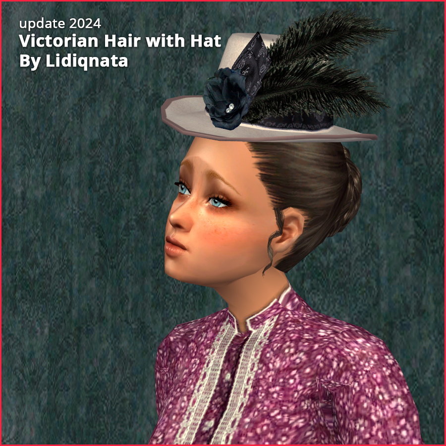 victorian hat with feather by lidiqnata for sims 2