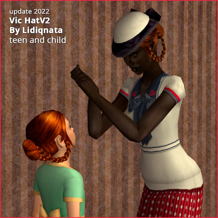 victorian hat hairstyle v2 teen and child by lidiqnata for sims 2