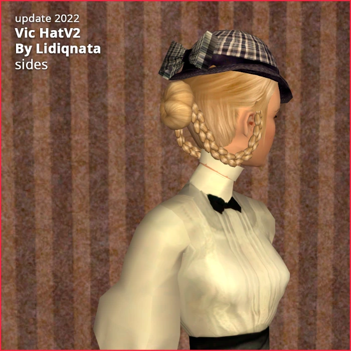 victorian hat hairstyle v2 adult sides by lidiqnata for sims 2