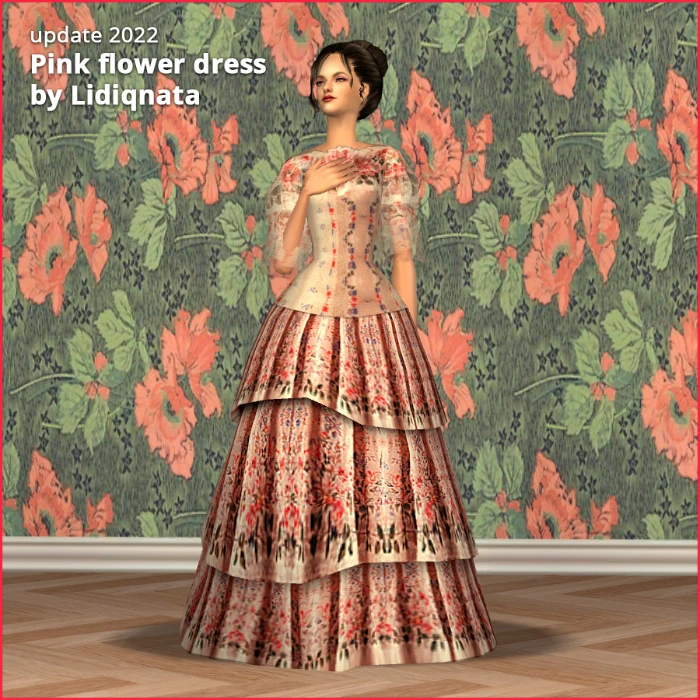 victorian af pink flower dress