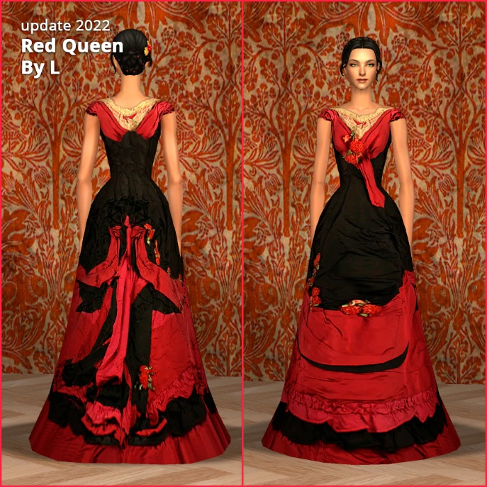 red queen victorian 1900s dress af by lidiqnata sims 2