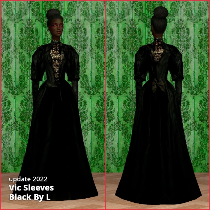 black victorian dress with sleeves af by lidiqnata sims 2