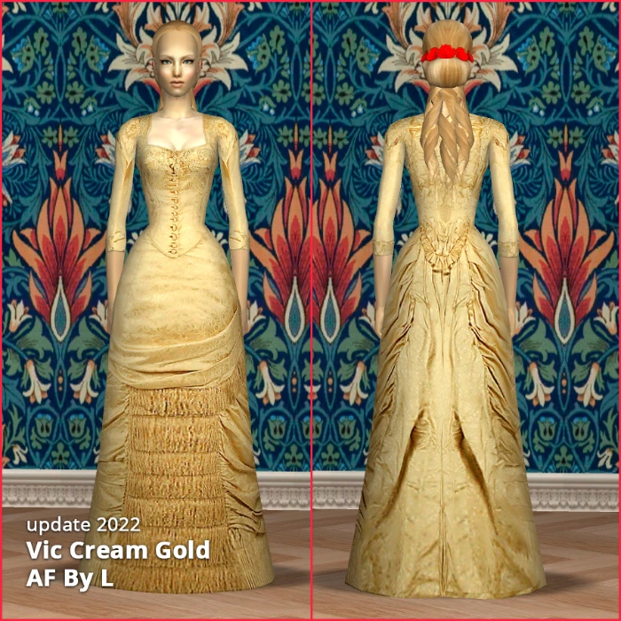 cream&gold victorian dress af by lidiqnata sims 2