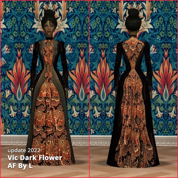 dark flower victorian dress af by lidiqnata sims 2