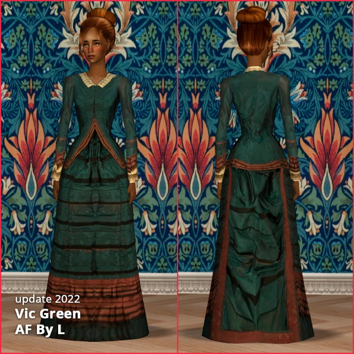 green victorian dress af by lidiqnata sims 2
