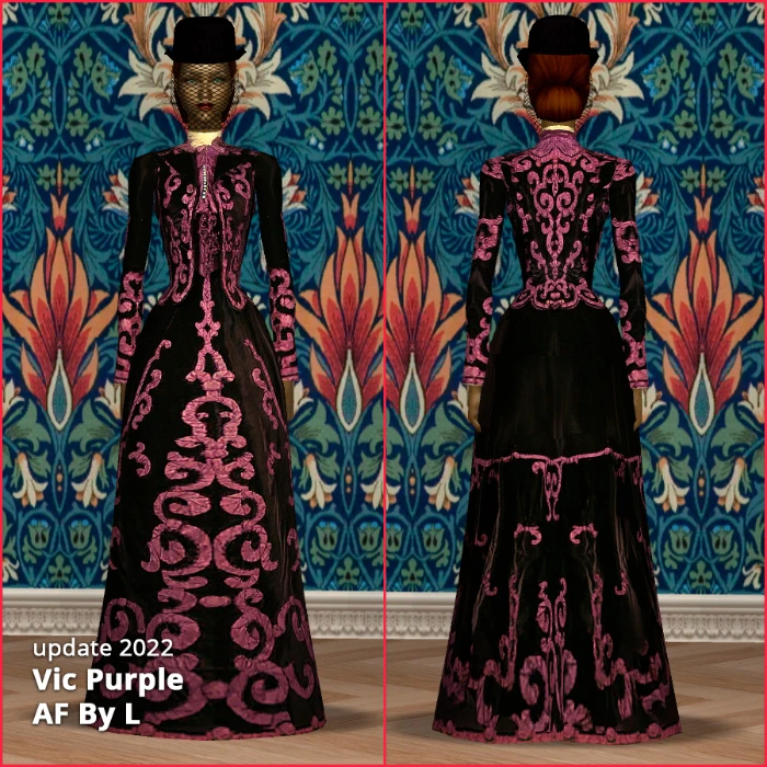purple victorian dress af by lidiqnata sims 2