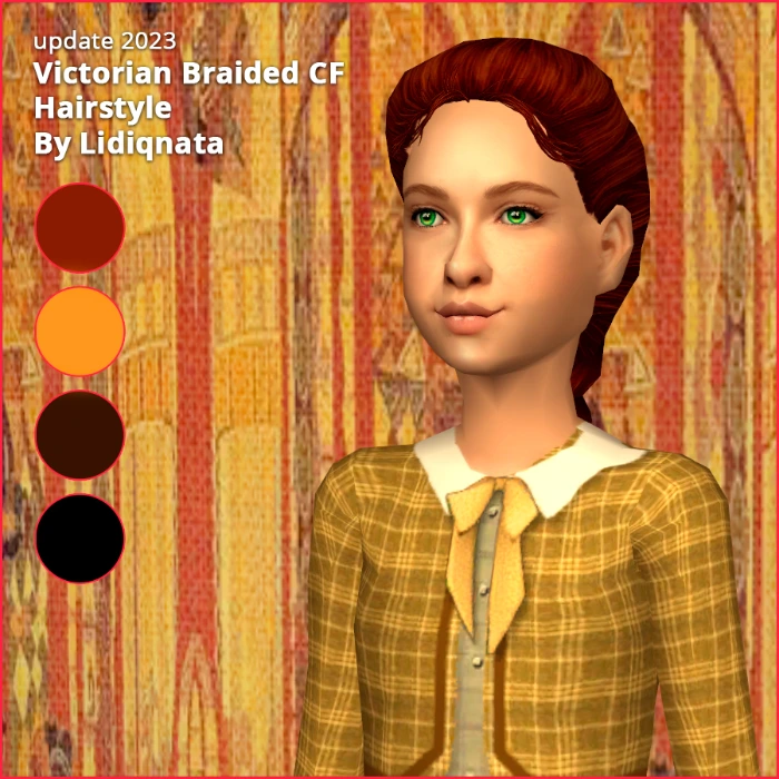 victorian cf braided hairstyle by lidiqnata for sims 2