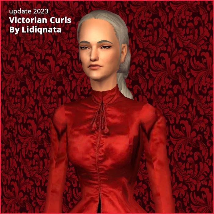 victorian hair set with lace hat curls ef by lidiqnata for sims 2