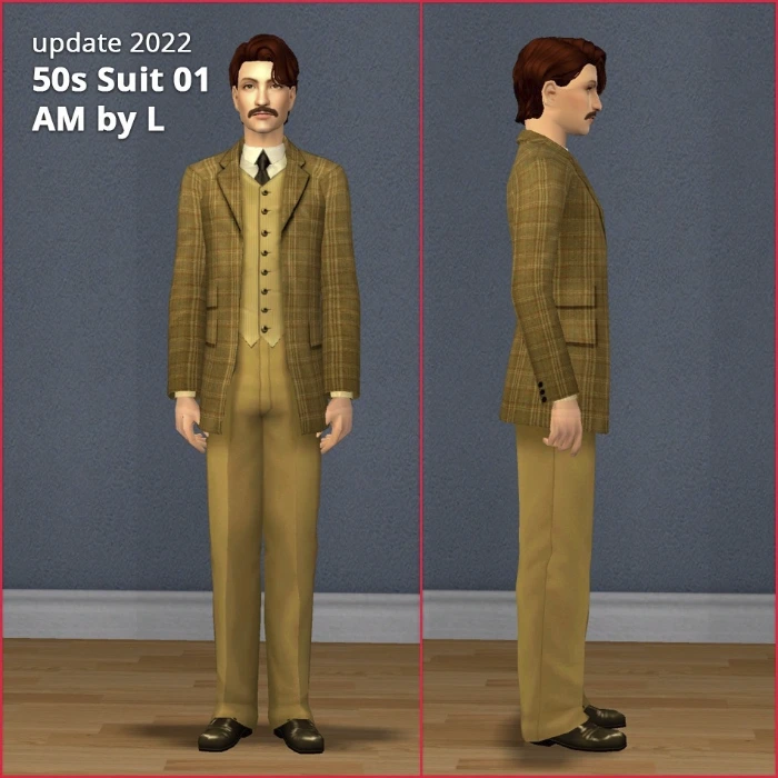 vintage green suit 50s am by lidiqnata sims 2