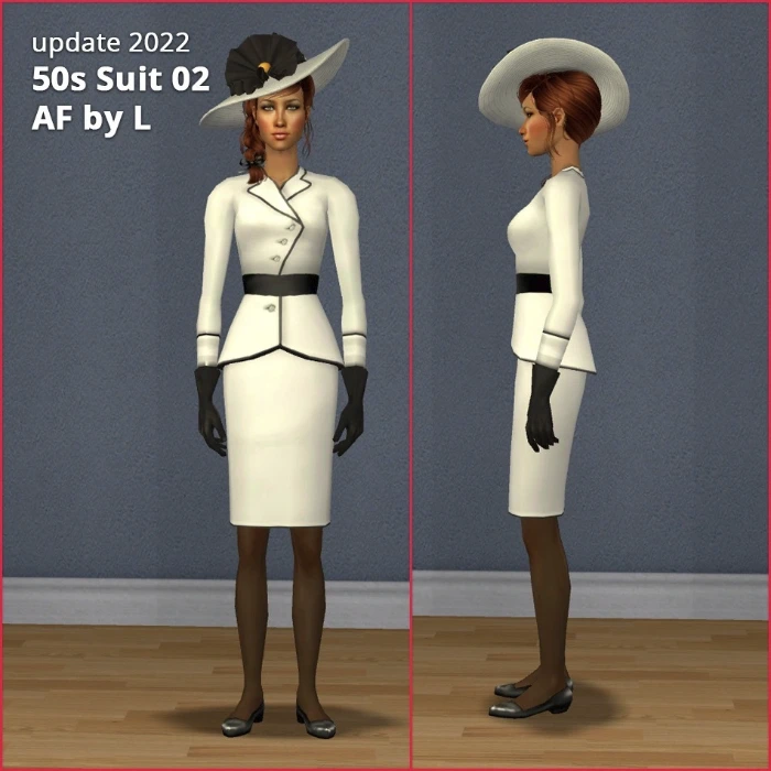 vintage black and white suit 50s af by lidiqnata sims 2